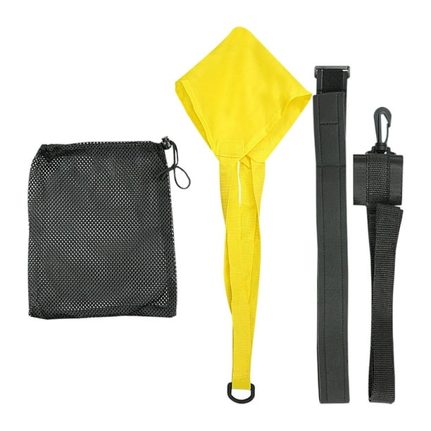 Paracaídas de natación, equipo de cinturón de resistencia a la natación, accesorios de entrenamiento de fuerza de velocidad niños Fuerza de adultos, A amarillo