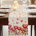 thumbnail image 3 of Table Runners 90 Inches Long Dress Scarves, Valentine's Day Farmhouse Coffee/Dining/Kitchen Table Runner for Living Room, Pink Love Flowers Leaves Plants Spring Beige 13x90 Inch, 3 of 9
