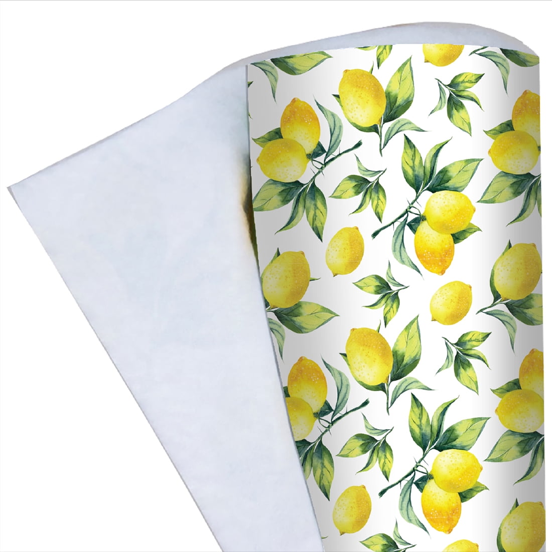 Con-Tact Brand Yard Goods Vinyl Fabric with Flannel Backing, Pre-Cut Fruits & Lemons, 60 in. x 72 in.