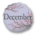 thumbnail image 1 of Cold Plum December Design Pattern Round Throw Pillow Home Decoration Cushion, 1 of 3