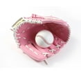 （Left hand） pink Size： 15inch Softball Gloves Thickened infield pitcher