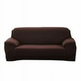 thumbnail image 2 of Spencer Elastic Stretch Sofa Slipcover Couch Sofa Cover Washable Furniture Protector with Elastic Bottom, 2 Seaters, Coffee, 2 of 7