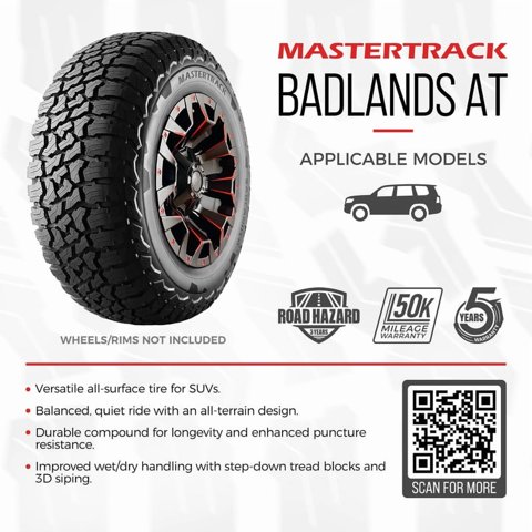 Mastertrack BADLANDS AT All Terrain LT275/65R20 275/65R20 10 Ply 126/123S E SUV Light Truck Tires simolary.com 22 Mastertrack BADLANDS AT All Terrain LT275/65R20 275/65R20 10 Ply 126/123S E SUV Light Truck Tires Simolary simolary.com 22