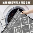 thumbnail image 2 of Boho Kitchen Mat 31"x20", Washable Non Slip Soft Plush Low Profile Kitchen Rug, Geometric Neutral Textured Sink Mat for Laundry Room, Bedroom & Office, 2 of 6