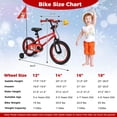 thumbnail image 3 of Costway 16" Kids Bicycle with Training Wheels, Handbrake & Coaster Brake, Flag & Music, 3 of 10