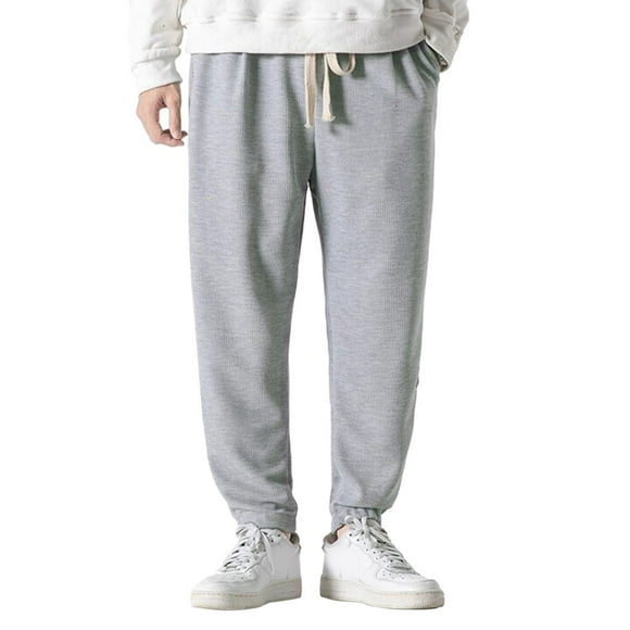 Ediodpoh Men's Corseted Ankle Sports Men's Casual Pants Trousers for Men Grey XXXL