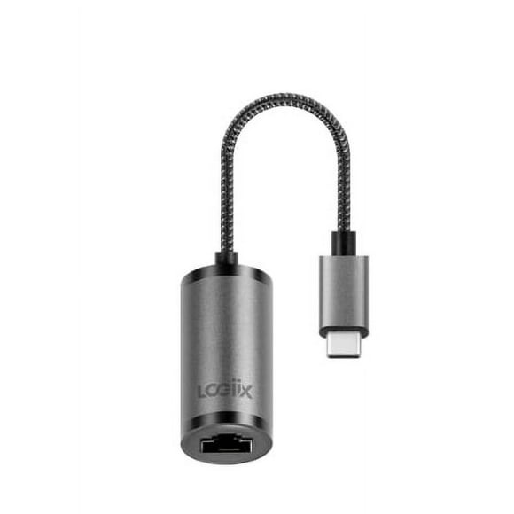 LOGiiX | Piston Connect Ethernet Adapter USB-C to 1Gbit - Braided Graphite Grey | LGX-13417