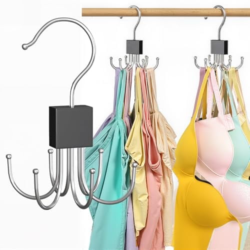 2 Pack Tank Top Hanger,Bra Hanger Organizer - 360° Rotatable Hooks Holds 36 Items,Space Saving Closet Organizers and Storage for Tank Top,Bras,Scarf,Purse etc.Bra Organzier for Closet