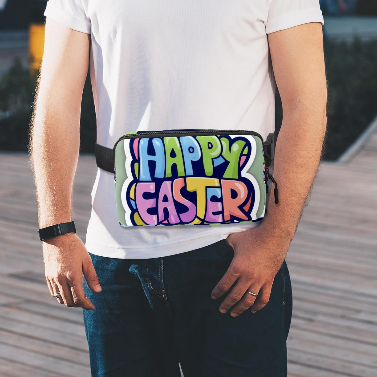 Easter Lightweight, Adjustable Fanny Packs with Extension Strap - Unisex Sling Bag Money Belt