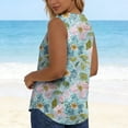 thumbnail image 5 of Favoffer Women Floral Tank Top Sleeveless Square Neck Flowy Loose Going Out Tops Summer Blouses Beach Party Vacation Daily Wear, 5 of 6
