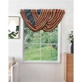 thumbnail image 2 of Waterfall Valances for Windows, Vintage American Flag Kitchen Sheer Valance Curtains, Retro USA Flag Blue Red Rod Pocket Elegant Swag Valances for Living Room Bedroom, 47.2"x38.5", 1 Panel, 2 of 8