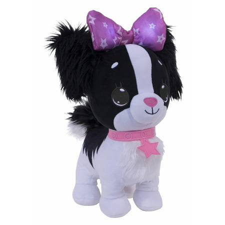 Wish Me Puppy with Black Fur and Purple Bow &