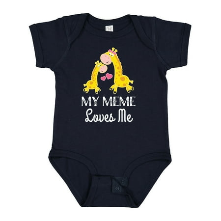 

Inktastic My Meme Grandma Loves Me Giraffe Gift Baby Boy or Baby Girl Bodysuit