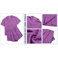 thumbnail image 5 of Fantaslook 2 Piece Womens Outfit Sets Button Down Shirts and Shorts Casual Lounge Sets Short Sleeve Pajamas Sets Summer Loungewear, 5 of 8