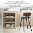 thumbnail image 3 of 2 Pack Vintage Wood Bar Stools with Back and Foot Ring, 27" Counter Height Barstools Pub Dining Chair Kitchen Island Stool, 3 of 8