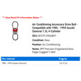 thumbnail image 2 of Air Conditioning Accessory Drive Belt - Compatible with 1986 - 1994 Suzuki Samurai 1.3L 4-Cylinder 1987 1988 1989 1990 1991 1992 1993, 2 of 2