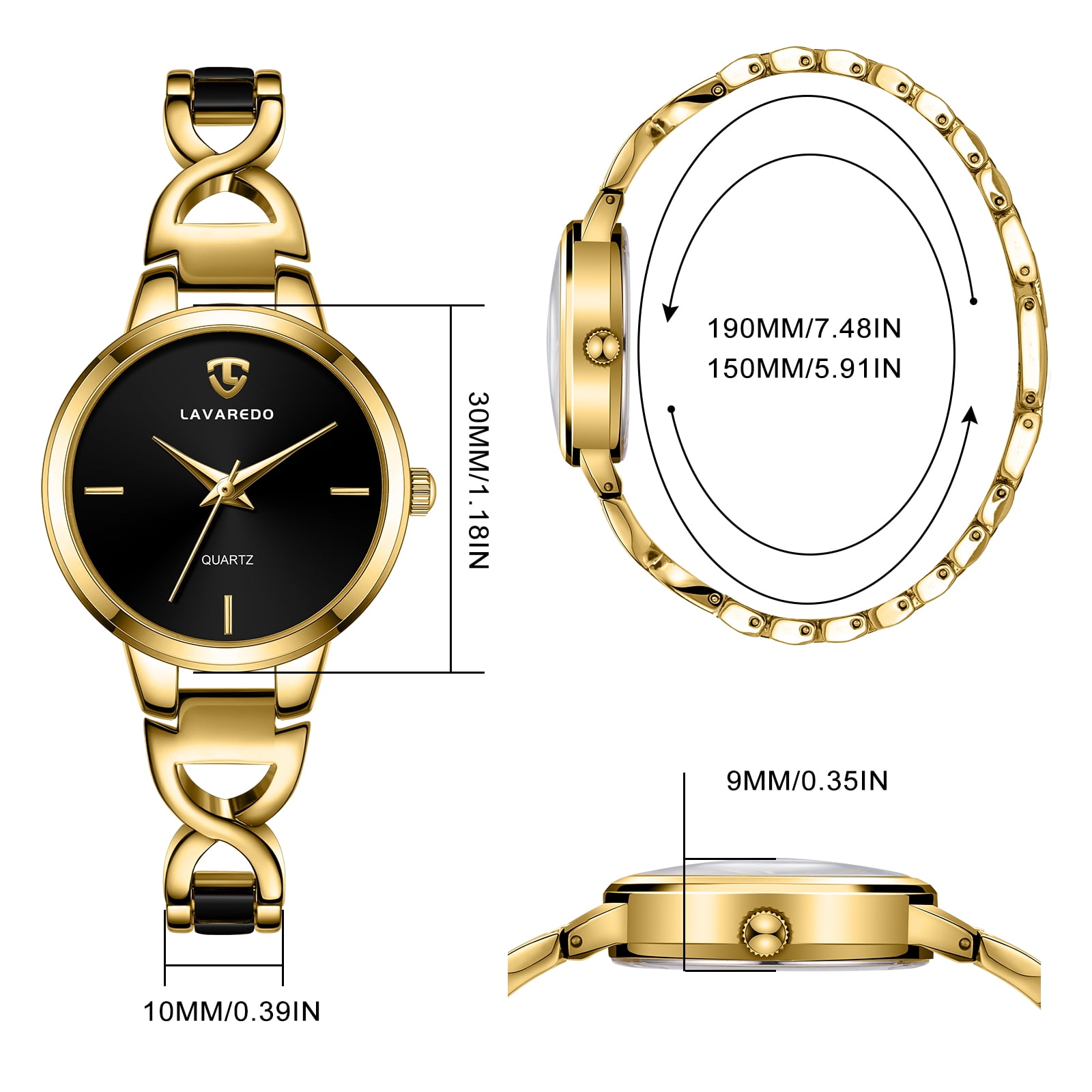 Watches for Woman Elegant Bangle Watch for Women with Adjustable Strap 3ATM Water Resistance Gift for Woman