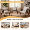 thumbnail image 5 of Leumius Mid-Century Modern Accent Chair,Upholstered Chenille Fabric with Pillow and Solid Wood Frame for Bedroom, Living Room, Balcony, Reading Room,Beige, 5 of 8