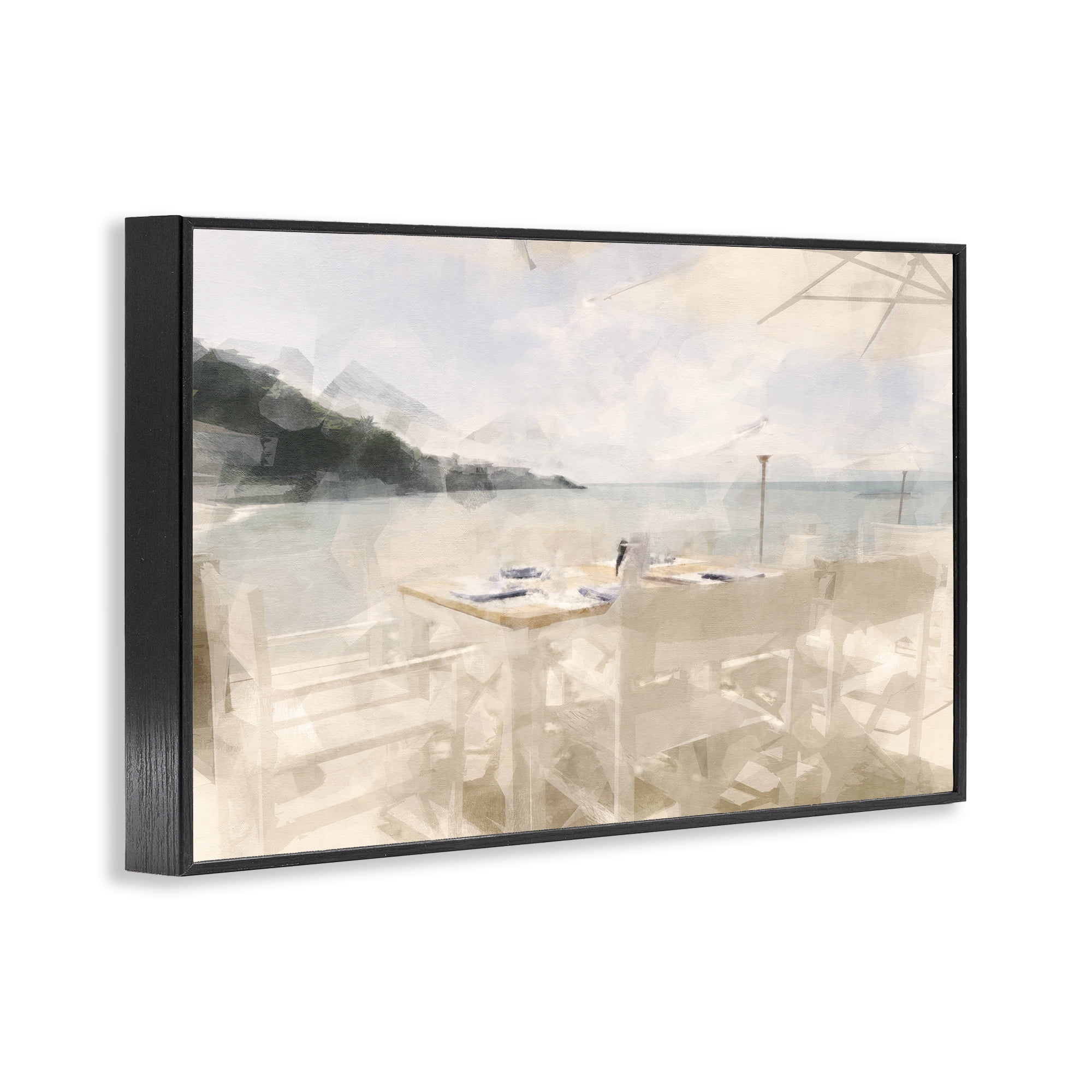 Stupell Industries Table By The Sea Black Framed Giclee Art, design by Noah Bay