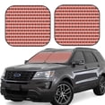 thumbnail image 2 of Picia Red and Brown Squares 2 Piece Car Windshield Sun Shade Foldable | Foldable Sun Shield for Front Window Blocks UV Rays and Keeps Your Vehicle Cool-Large, 2 of 7