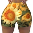 thumbnail image 2 of Balery Golden Sunflower In Field Pantalones cortos de entrenamiento estampados para mujer, sin costuras, ajustados, para gimnasio, yoga, correr, deportes, ejercicio activo, fitness.-XX-Large, 2 of 8