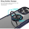 thumbnail image 3 of Compatible with iPhone 13 Pro Case, Carbon Fiber Design Clear Crystal Anti-Scratch Case with 360 Degree Rotation Ring Kickstand(Work with Magnetic Car Mount) for iPhone 13 Pro 6.1 inch, Blue, 3 of 12