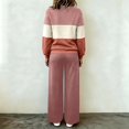 thumbnail image 4 of Yotami Women Tracksuit Set, Color Block Zip Up Sweatshirt And Wide Leg Pants, Casual Fall Matching Outfit With Pockets, 4 of 5