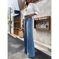 thumbnail image 6 of Women's High Waisted Wide Leg Jeans Dark Blue Denim Baggy Casual Pants, 6 of 7