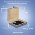 thumbnail image 4 of Makerflo Grey Pine Wood Cigar Box - Pack of 24, Hinged Back & Front Clasp, Black Felt Lined, 8.5" x 8" x 2.4", Ideal for Craft - (Laser Engraving, Epoxy, UV DTF, and Vinyl), 4 of 11