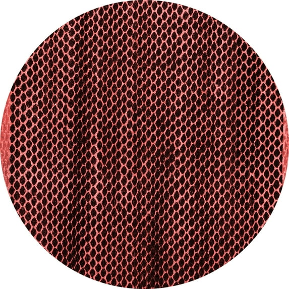 Ahgly Company Indoor Round Abstract Red Modern Area Rugs, 3' Round