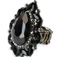 thumbnail image 3 of Women's Teardrop Stone Studs Fashion Stretch Ring, Celestial Black, 3 of 3