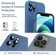 thumbnail image 2 of Liquid Silicone Case for iPhone 12 Pro, [Camera Protection] [Anti Fingerprint] [Wireless Charging] 4 Layer Phone Case Protective Cover, Built-in Microfiber Case Cover, 6.1", Blue, 2 of 15
