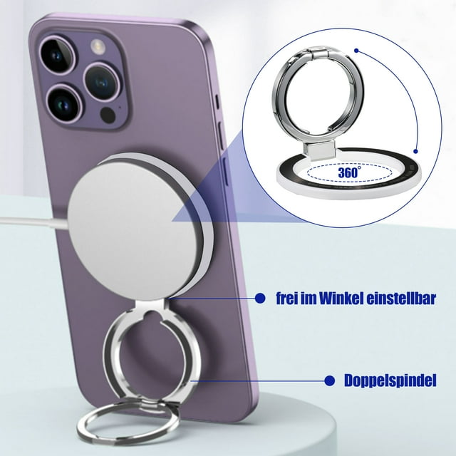 Maytalsory 360 Degree Rotation Mobile Phone Grip Ring Wide Compatibility Compact And Lightweight Powerful white