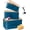 Dark Blue, variant on Metal Vegetable Storage Set of 3 Rectangular Canisters with Aeration Holes and Bamboo Lids White