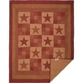 thumbnail image 3 of VHC Brands Ninepatch Star Twin Quilt 68Wx86L Country Patchwork Design, Burgundy, 3 of 4