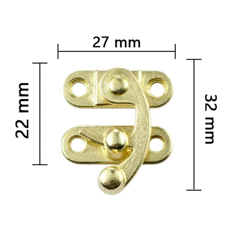 Antique Brass Jewelry Box Staple Hasp Catch Small Box Hardware Jewelry Boxes  Latch Gift Boxes Latches Wooden Boxes Making LC0201 