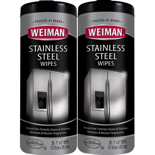 Weiman Stainless Steel Cleaner Wipes (2 Pack) Fingerprint Resistant