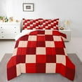 thumbnail image 2 of Erosebridal Check Plaid Bedding Full Comforter Set, Red Geometric Comforter Sets Full Size, Farmhouse Gingham Reversible Down Comforter, Breathable Room Decorative, 3pcs, 2 of 8