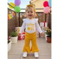 thumbnail image 4 of RUINIXCW Infant Girls Birthday Outfit Long Sleeve Romper Flare Pants and Headband, 4 of 7