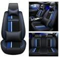 thumbnail image 2 of Tuqiang Car Seat Covers Leather for Mercedes-Benz for C450 2008-Present Waterproof Premium Leather Front and Back Seat Protectors with Pollow and Headrest Black and Blue, 2 of 6