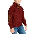 thumbnail image 5 of Fesfesfes Boys Color Block Button Down Collar Shirt Long Sleeve Comfortable Pullover Top for Kids Age 5 to 15 Years Casual Everyday Wear Soft Breathable Classic Crewneck Shirt(Red,7-8 Years), 5 of 8