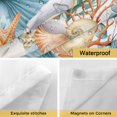 thumbnail image 4 of No Hook Shower Curtains with Snap-in Liner Set, Blue Beach Coastal Waterproof Hotel Style Bathroom Shower Curtain, Nautical Shell Starfish Coral Summer Breathable Mesh Top Bath Curtains 60''x72'', 4 of 9