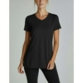 thumbnail image 4 of Real Essentials 5 Pack: Women's Short Sleeve Split Hem V-Neck T-Shirts, Athletic Tops, Gym, Workout, Yoga, Activewear (Plus), 4 of 6