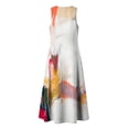 thumbnail image 4 of Zedker Floral Women's Maxi Dresses Sleeveless V Neck Long Dress Beach Sundresses Swing Dress Multicolor M, 4 of 7