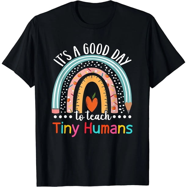 Es un Buen Día para Enseñar a Pequeños Humanos - Playera Divertida para Maestras - Negro - Talla 3XL