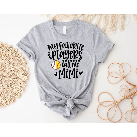 BANJOJO Softball And Baseball Mimi T-Shirt, My Players Call Me Mimi Shirt, Mimi Baseball Game Day T-Shirt , Cute Softball Mimi Tee