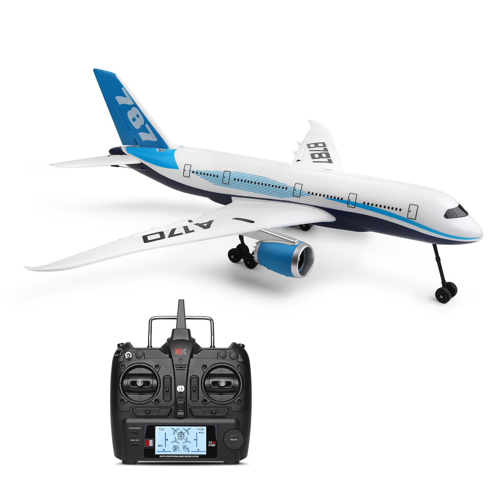 WLtoys 3CH Remote Control Airplane Toy RC Plane Ready To Fly Aircraft Model US 