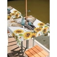 thumbnail image 2 of Square Outdoor Tablecloth with Umbrella Hole Modern Elephants Outside Table Cloth Waterproof Patio Table Cover Spring Summer Watercolor Sunflowers Daisy Zipper Tablecloths for Picnic 54x54 Inch, 2 of 8