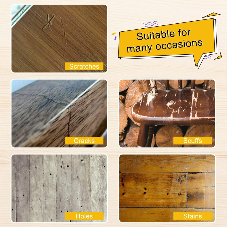Furniture Repair Kit Wood Floor Repair Kit - Set of 50 - Furniture  Scratches Repair Wood Fillers, 24 Colors Touch Up Kit with Scraper and  Brushes for