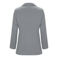 thumbnail image 4 of YueHuiYing Women's Fashionable And Casual Mid Length Double Breasted Suit With Shoulder Pads Long Sleeved Slim Cardigan Lapel Suit Jacket, 4 of 7